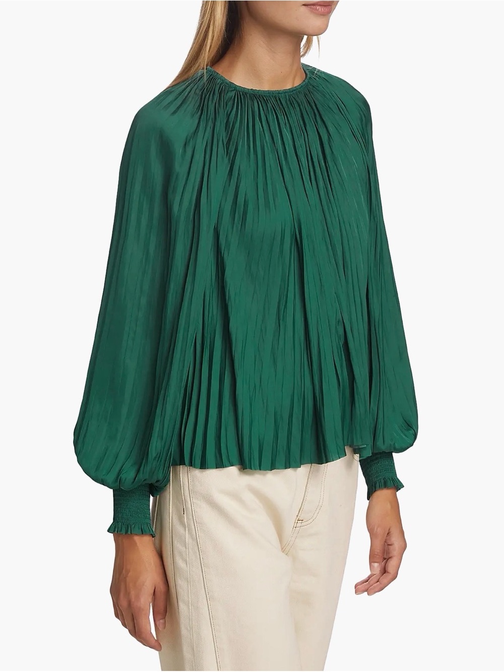 Ulla Johnson Aidy Blouse Emerald Green Size 8 - Picture 3 of 11